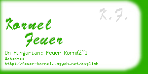 kornel feuer business card